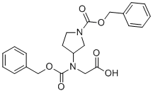 3-(R)-(benzyloxycarbonyl-carboxymethyl-amino)-pyrrolidine-1-carboxylic acid benzyl molecular structure (CAS 1056211-06-3)