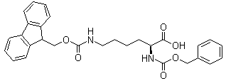 结构式 CAS# 105751-18-6, N6-[芴甲氧羰基]-N2-[苄氧羰基]-L-赖氨酸