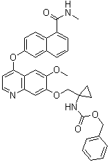 N-[1-[[[6-Methoxy-4-[[5-[(methylamino)carbonyl]-2-naphthalenyl]oxy]-7-quinolinyl]oxy]methyl]cyclopropyl]carbamic acid phenylmethyl ester molecular structure (CAS 1058137-21-5)