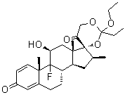 (11beta,16beta)-17,21-[(1-Ethoxypropylidene)bis(oxy)]-9-fluoro-11-hydroxy-16-methylpregna-1,4-diene-3,20-dione molecular structure (CAS 1062-09-5)