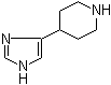 structure of CAS# 106243-23-6, 4-(4-Piperidyl)-1H-imidazole;VUF 4735