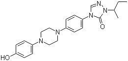 2,4-Dihydro-4-[4-[4-(4-hydroxyphenyl)-1-piperazinyl]phenyl]-2-(1-methylpropyl)-3H-1,2,4-triazol-3-one molecular structure (CAS 106461-41-0)