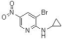 结构式 CAS# 1065074-85-2, 3-溴-N-环丙基-5-硝基-2-吡啶胺