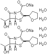 Faropenem sodium hemipentahydrate molecular structure (CAS 106560-14-9)