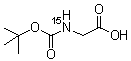 结构式 CAS# 106665-75-2, N-叔丁氧羰基甘氨酸(氮-15)