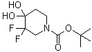 3,3-Difluoro-4,4-dihydroxy-1-piperidinecarboxylic acid 1,1-dimethylethyl ester molecular structure (CAS 1067914-83-3)