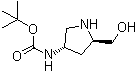 结构式 CAS# 1070295-74-7, N-[(3S,5R)-5-(羟甲基)-3-吡咯烷基]氨基甲酸叔丁酯