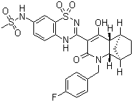 N-[3-[(4aR,5S,8R,8aS)-1-[(4-Fluorophenyl)methyl]-1,2,4a,5,6,7,8,8a-octahydro-4-hydroxy-2-oxo-5,8-methanoquinolin-3-yl]-1,1-dioxido-2H-1,2,4-benzothiadiazin-7-yl]methanesulfonamide molecular structure (CAS 1071517-39-9)