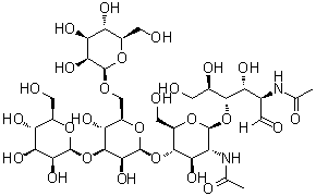 O-beta-D-Mannopyranosyl-(1→3)-O-[beta-D-mannopyranosyl-(1→6)]-O-beta-D-mannopyranosyl-(1→4)-O-2-(acetylamino)-2-deoxy-beta-D-glucopyranosyl-(1→4)-2-(acetylamino)-2-deoxy-D-glucose molecular structure (CAS 1072108-34-9)