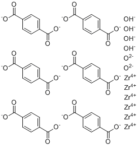 Zirconium 1,4-dicarboxybenzene MOF (UiO-66) molecular structure (CAS 1072413-89-8)