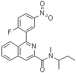 结构式 CAS# 107257-28-3, 1-(2-氟-5-硝基苯基)-N-甲基-N-(1-甲基丙基)-3-异喹啉甲酰胺
