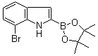 structure of CAS# 1072812-23-7, 7-Bromoindole-2-boronic acid pinacol ester