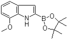 structure of CAS# 1072812-69-1, 7-Methoxyindole-2-boronic acid pinacol ester;7-Methoxy-2-(4,4,5,5-tetramethyl[1,3,2]dioxaborolan-2-yl)-1H-indole