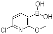 structure of CAS# 1072946-50-9, (6-Chloro-2-methoxy-3-pyridinyl)boronic acid