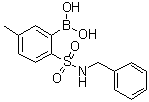 structure of CAS# 1072946-63-4, [5-Methyl-2-[[(phenylmethyl)amino]sulfonyl]phenyl]boronic acid