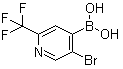 structure of CAS# 1072951-57-5, [5-Bromo-2-(trifluoromethyl)-4-pyridinyl]boronic acid
