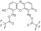 [mu-(7-Hydroxy-3-oxo-3H-phenoxazine-4,6-diyl)]bis(2,2,2-trifluoroacetato)dimercury molecular structure (CAS 1073288-58-0)