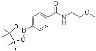 structure of CAS# 1073353-60-2, N-(2-Methoxyethyl)-4-(4,4,5,5-tetramethyl-1,3,2-dioxaborolan-2-yl)benzamide