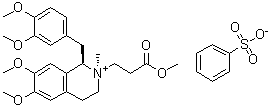(1R,2R)-1-[(3,4-Dimethoxyphenyl)methyl]-1,2,3,4-tetrahydro-6,7-dimethoxy-2-(3-methoxy-3-oxopropyl)-2-methylisoquinolinium benzenesulfonate (1:1) molecular structure (CAS 1075726-88-3)