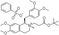 (1R,2R)-1-[(3,4-Dimethoxyphenyl)methyl]-2-[3-(tert-butoxy)-3-oxopropyl]-1,2,3,4-tetrahydro-6,7-dimethoxy-2-methylisoquinolinium  benzenesulfonate molecular structure (CAS 1075727-00-2)