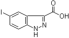 structure of CAS# 1077-97-0, 5-Iodoindazole-3-carboxylic acid;5-Iodo-1H-indazole-3-carboxylic acid