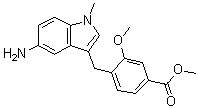 4-[(5-Amino-1-methyl-1H-indol-3-yl)methyl]-3-methoxybenzoic acid methyl ester molecular structure (CAS 107754-14-3)