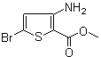 structure of CAS# 107818-55-3, Methyl 3-amino-5-bromothiophene-2-carboxylate;3-Amino-5-bromothiophene-2-carboxylic acid methyl ester; 5-Bromo-3-aminothiophene-2-carboxylic acid methyl ester