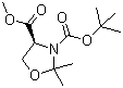 Methyl (S)-(-)-3-Boc-2,2-dimethyl-4-oxazolidinecarboxylate molecular structure (CAS 108149-60-6)