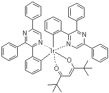 Bis[2-(3,5-diphenyl-2-pyrazinyl)phenyl](2,2,6,6-tetramethyl-3,5-heptanedionato)iridium molecular structure (CAS 1082423-02-6)