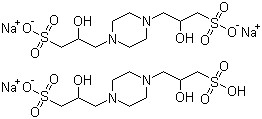 Piperazine-N,N'-bis(2-hydroxypropanesulfonic acid) sesquisodium salt molecular structure (CAS 108321-08-0)