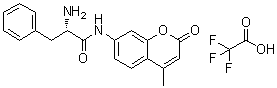 结构式 CAS# 108321-84-2, (S)-alpha-氨基-N-(4-甲基-2-氧代-2H-1-苯并吡喃-7-基)苯丙酰胺单(三氟乙酸)盐