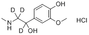structure of CAS# 1085333-94-3, DL-Metanephrine-d3 (α-d1,β-d2) hydrochloride;(+/-)-Metanephrine-alpha,beta,beta-d3 HCl