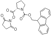 (S)-2-[[(2,5-Dioxo-1-pyrrolidinyl)oxy]carbonyl]-1-pyrrolidinecarboxylic acid 9H-fluoren-9-ylmethyl ester molecular structure (CAS 109074-94-4)