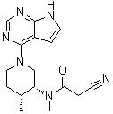 2-Cyano-N-methyl-N-[(3R,4R)-4-methyl-1-(7H-pyrrolo[2,3-d]pyrimidin-4-yl)-3-piperidinyl]acetamide molecular structure (CAS 1092578-43-2)