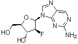 9-(2-Deoxy-2-fluoro-beta-D-arabinofuranosyl)-9H-purin-2-amine molecular structure (CAS 109304-04-3)