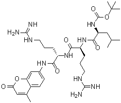 N-[(1,1-Dimethylethoxy)carbonyl]-L-leucyl-L-arginyl-N-(4-methyl-2-oxo-2H-1-benzopyran-7-yl)-L-argininamide molecular structure (CAS 109358-46-5)