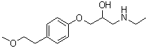 1-(乙基氨基)-3-[4-(2-甲氧基乙基)苯氧基]-2-丙醇分子结构 (CAS 109632-08-8)