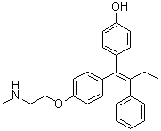 结构式 CAS# 110025-28-0, 4-[1-[4-[2-(甲基氨基)乙氧基]苯基]-2-苯基-1-丁烯-1-基]苯酚