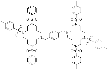 1,1'-[1,4-Phenylenebis(methylene)]bis[4,8,11-tris[(4-methylphenyl)sulfonyl]-1,4,8,11-tetraazacyclotetradecane molecular structure (CAS 110078-47-2)