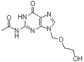 structure of CAS# 110104-37-5, N2-Acetylaciclovir;9-[(2-Hydroxyethoxy)methyl]-N2-acetylguanine