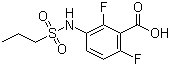 structure of CAS# 1103234-56-5, 2,6-Difluoro-3-(propylsulfonamido)benzoic acid;2,6-Difluoro-3-[[(propan-1-yl)sulfonyl]amino]benzoic acid