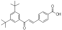 structure of CAS# 110368-33-7, 4-[(1E)-3-[3,5-Bis(1,1-dimethylethyl)phenyl]-3-oxo-1-propen-1-yl]benzoic acid;Ch 55