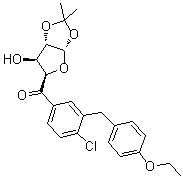 (5S)-1-C-[4-氯-3-[(4-乙氧基苯基)甲基]苯基]-4,5-O-(1-甲基亚乙基)-D-戊二醛-5,2-呋喃木糖分子结构 (CAS 1103738-30-2)