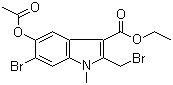 structure of CAS# 110543-98-1, Ethyl 5-acetoxy-6-bromo-2-(bromomethyl)-1-methyl-1H-indole-3-carboxylate