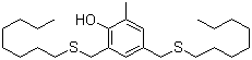 structure of CAS# 110553-27-0, 2-Methyl-4,6-bis(octylsulfanylmethyl)phenol;4,6-bis (octylthiomethyl)-o-cresol