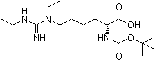 structure of CAS# 110761-76-7, N-Boc-N'-ethyl-N'-[(ethylamino)iminomethyl]-D-lysine;N2-[(1,1-Dimethylethoxy)carbonyl]-N6-ethyl-N6-[(ethylamino)iminomethyl]-D-lysine