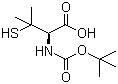 structure of CAS# 110763-40-1, N-Boc-L-(+)-Penicillamine;N-(tert-Butoxycarbonyl)-L-penicillamine; N-tert-Butoxycarbonyl-3-mercapto-L-valine
