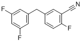 结构式 CAS# 1108745-25-0, 5-(3,5-二氟苄基)-2-氟苯甲腈