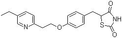 structure of CAS# 111025-46-8, Pioglitazone;5-[[4-[2-(5-Ethylpyridin-2-yl)ethoxy]phenyl]methyl]-1,3-thiazolidine-2,4-dione