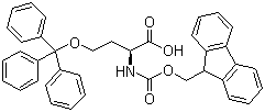 结构式 CAS# 111061-55-3, N-芴甲氧羰基-O-三苯甲基-L-高丝氨酸
